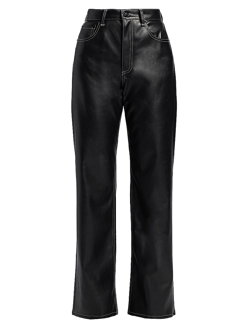 Shea Faux Leather Straight-Leg Pants