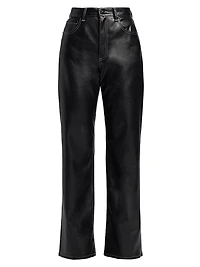 Shea Faux Leather Straight-Leg Pants