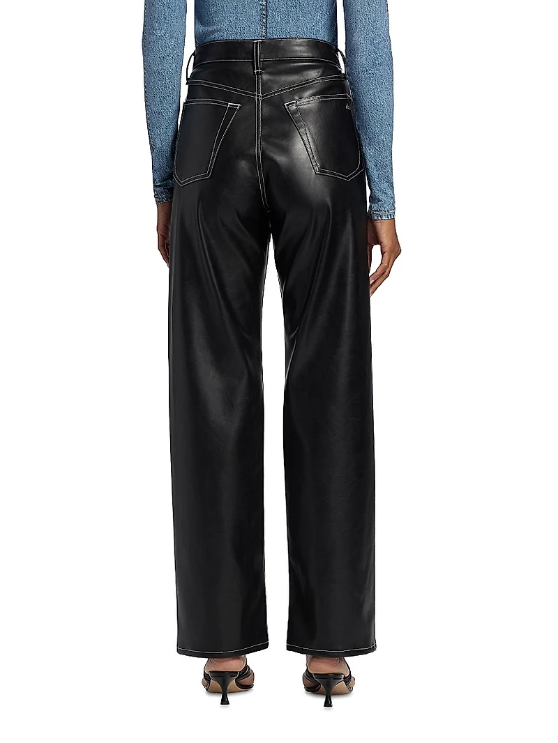Shea Faux Leather Straight-Leg Pants