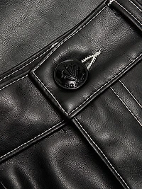 Shea Faux Leather Straight-Leg Pants