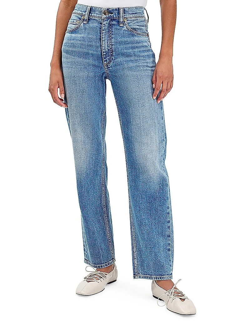 Harlow Mid-Rise Ankle Straight Jeans