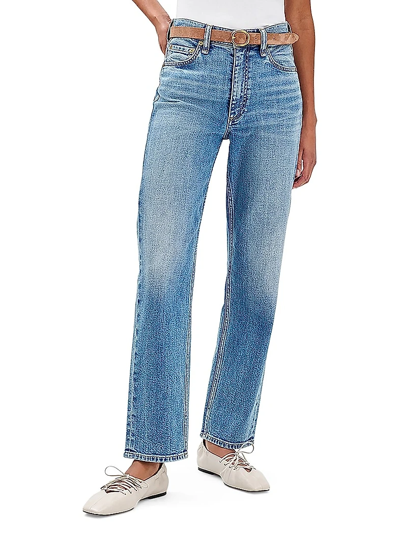 Harlow Mid-Rise Ankle Straight Jeans