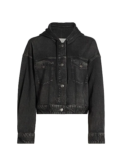Miramar Hooded Terry Cotton Trucker Jacket