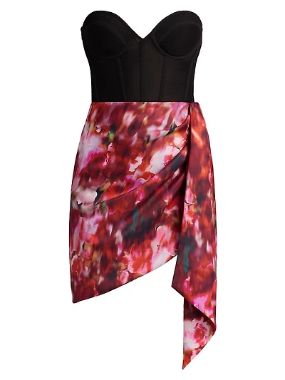 Printed Bustier Minidress