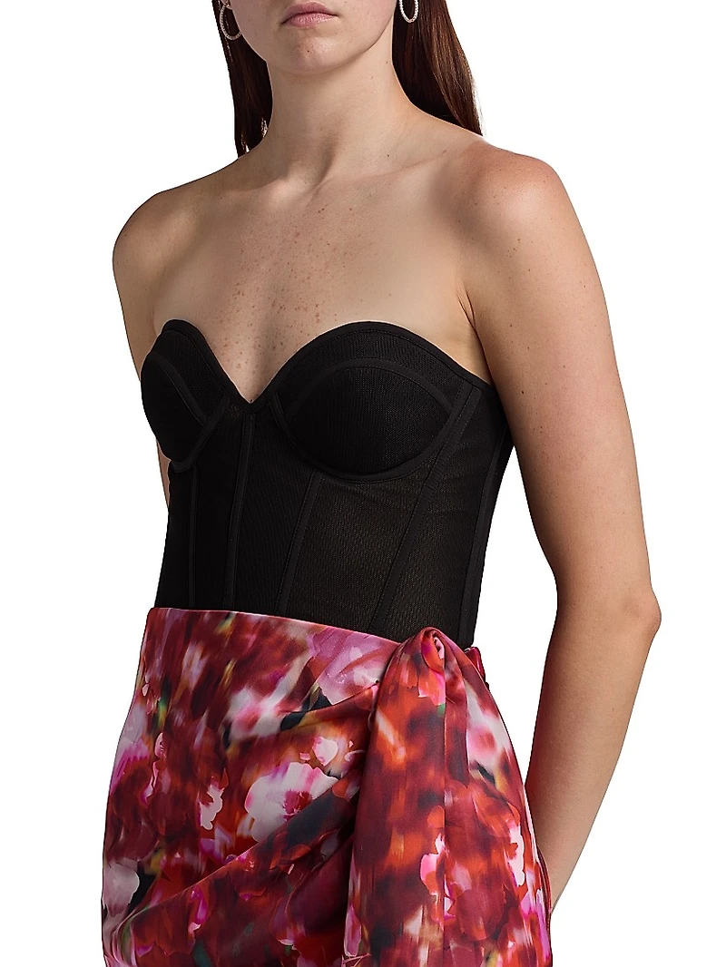 Printed Bustier Minidress