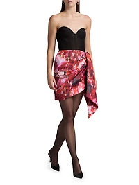 Printed Bustier Minidress