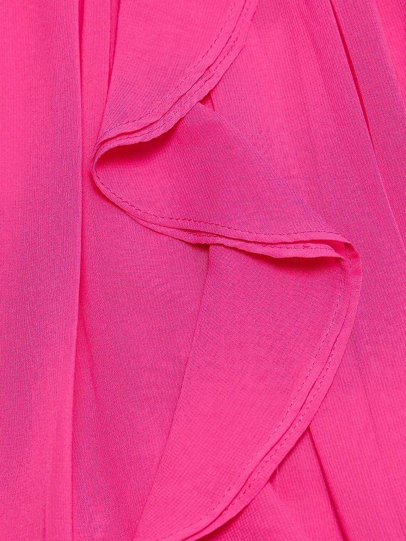Ruffled Chiffon Halterneck Gown