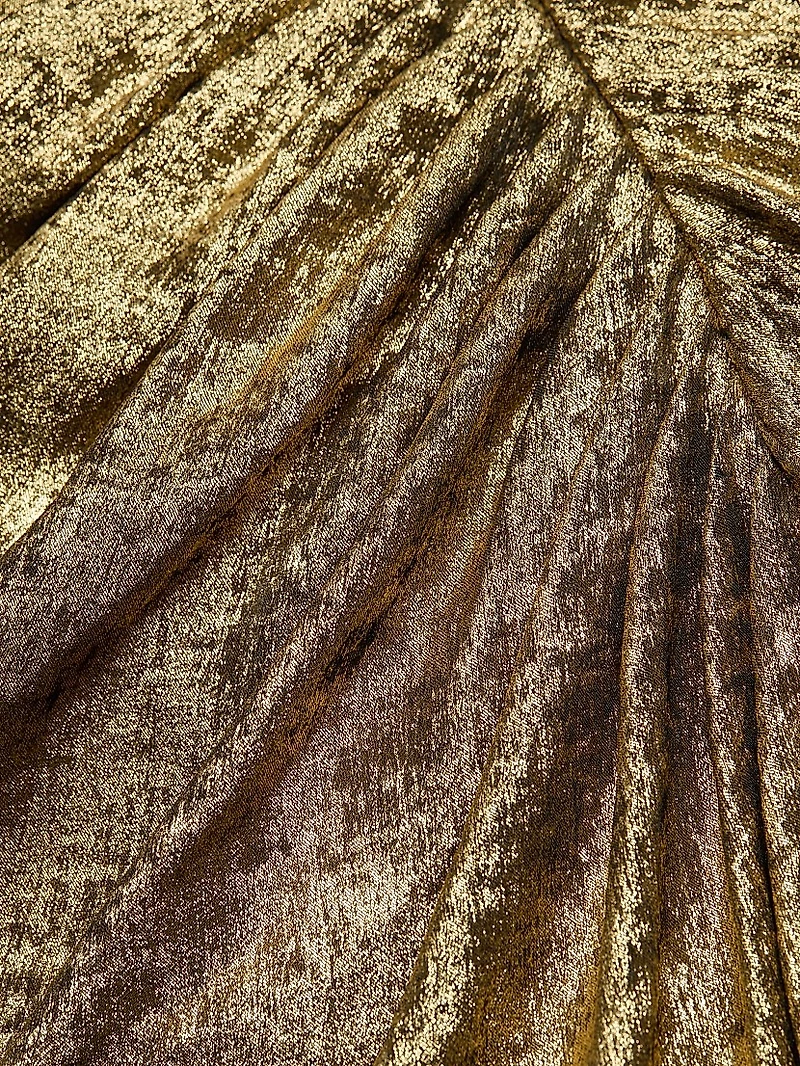 Ruched Lamé Halterneck Gown