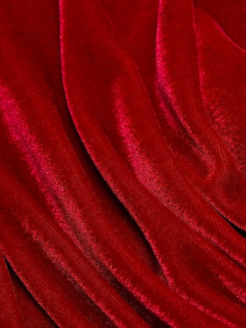 Ruffled Velvet Strapless Minidress