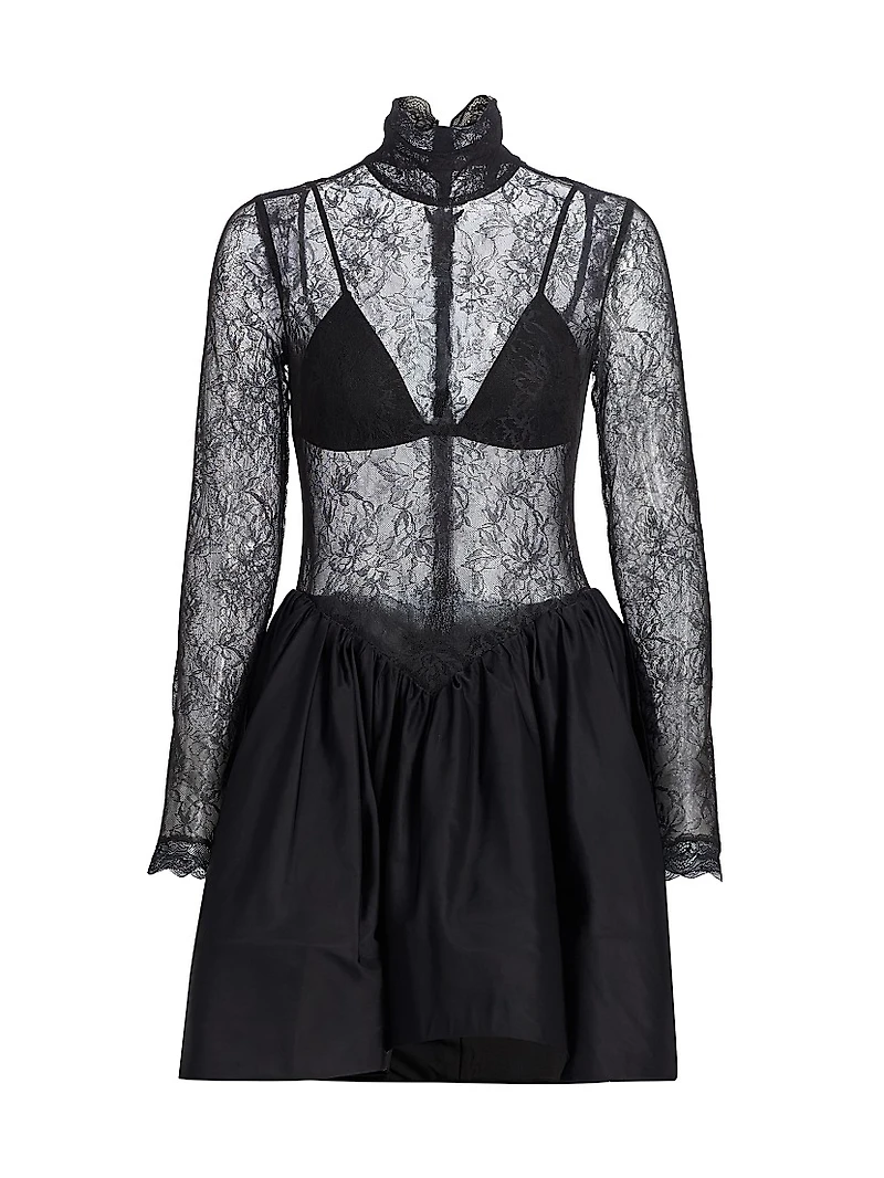 Stretch Lace Bubble Minidress