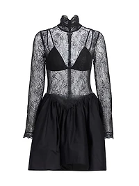 Stretch Lace Bubble Minidress