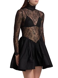 Stretch Lace Bubble Minidress