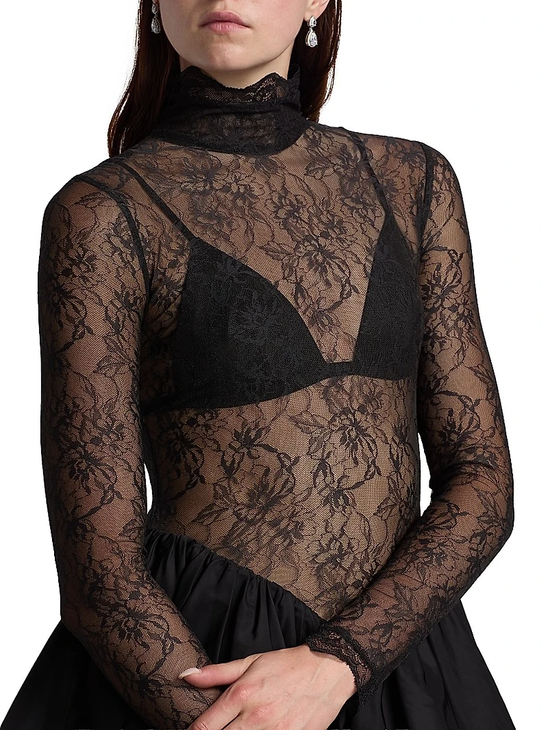 Stretch Lace Bubble Minidress