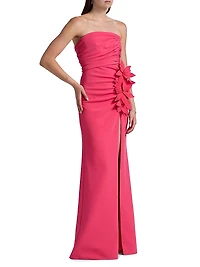 Ruched Strapless Gown