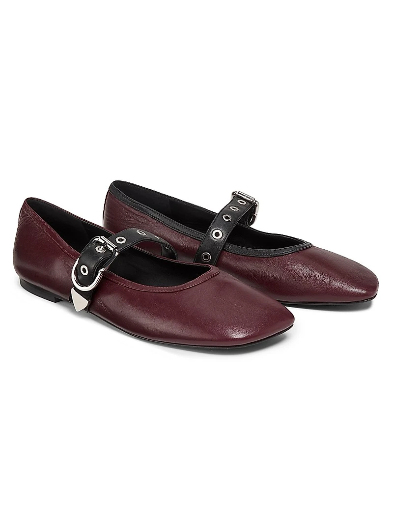 ID Leather Mary Jane Flats