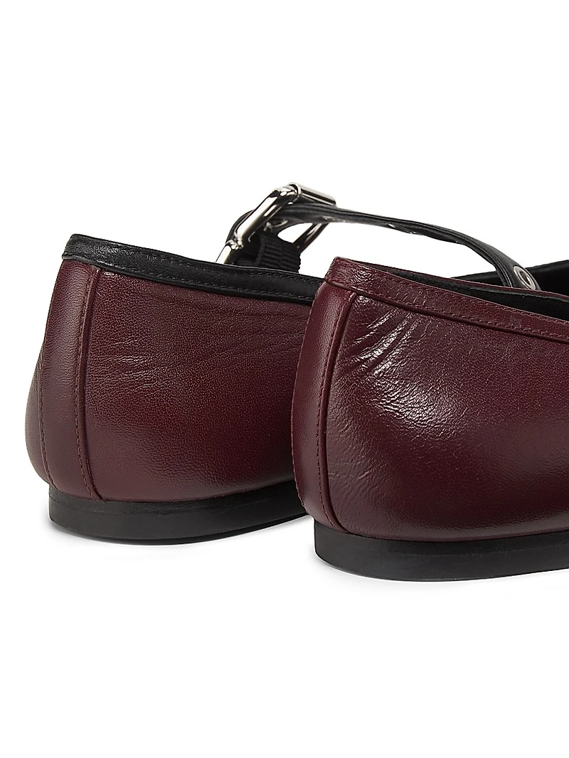 ID Leather Mary Jane Flats