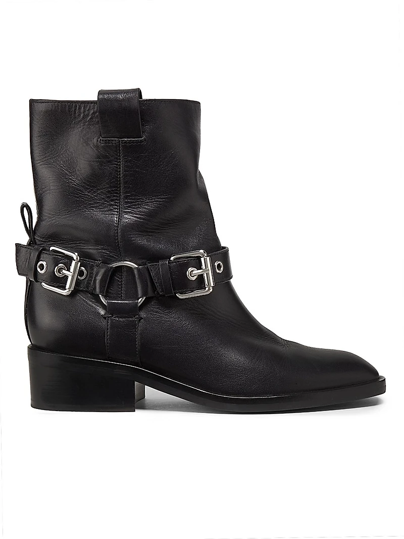 Alexa Leather Moto Boots