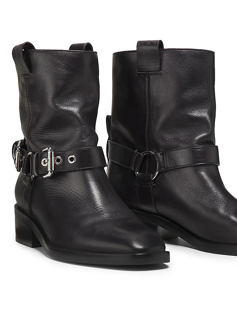 Alexa Leather Moto Boots