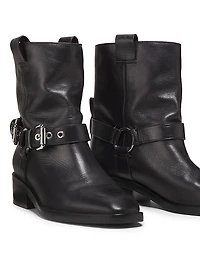 Alexa Leather Moto Boots