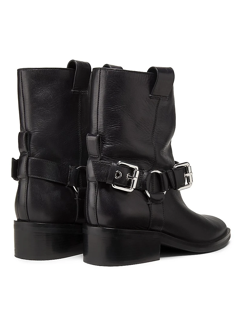Alexa Leather Moto Boots