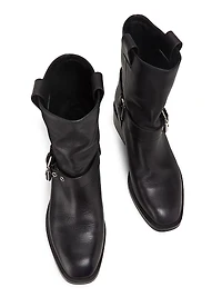 Alexa Leather Moto Boots