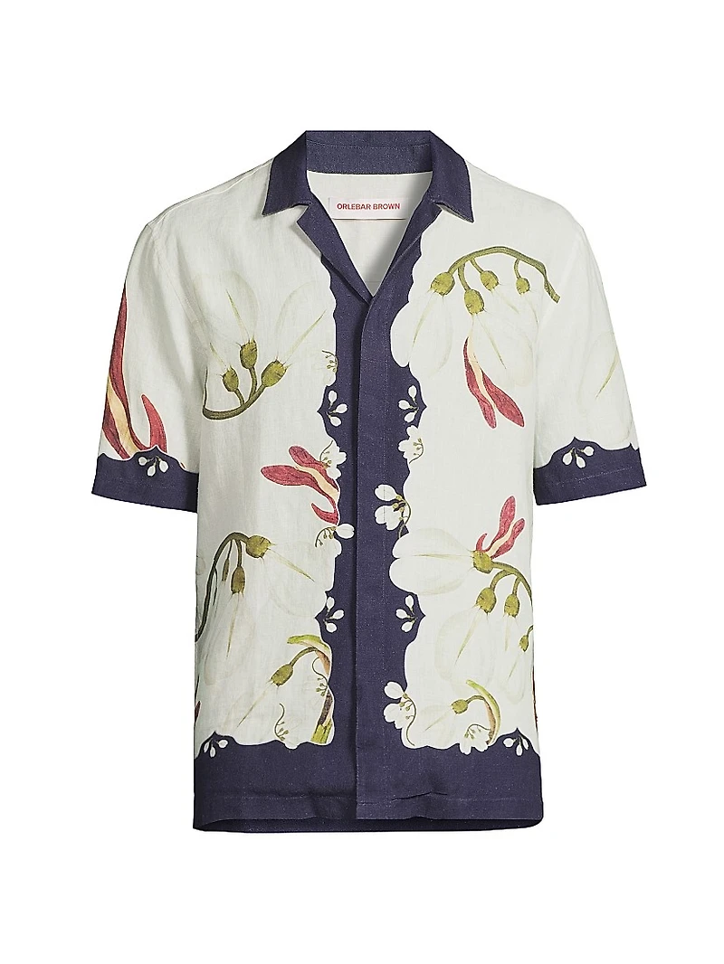 Maitan Orchis Printed Linen Shirt