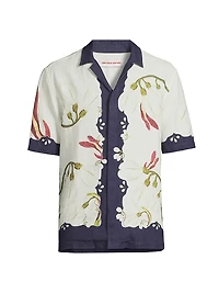 Maitan Orchis Printed Linen Shirt
