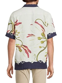 Maitan Orchis Printed Linen Shirt