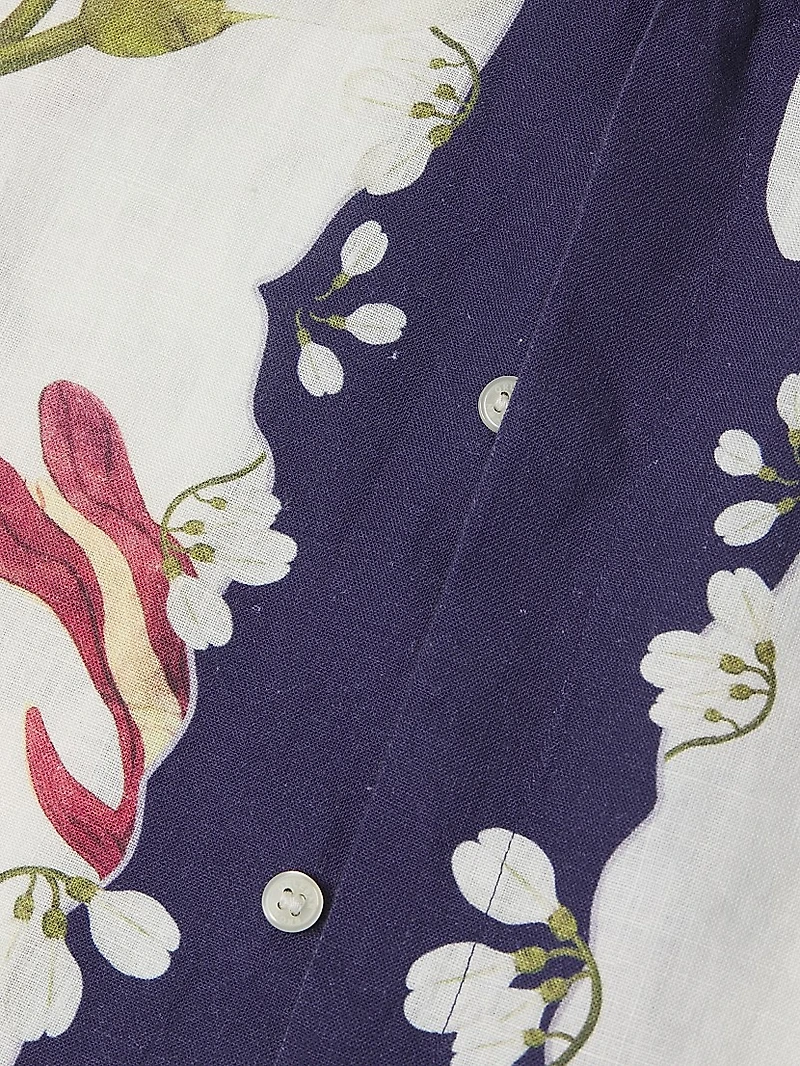 Maitan Orchis Printed Linen Shirt