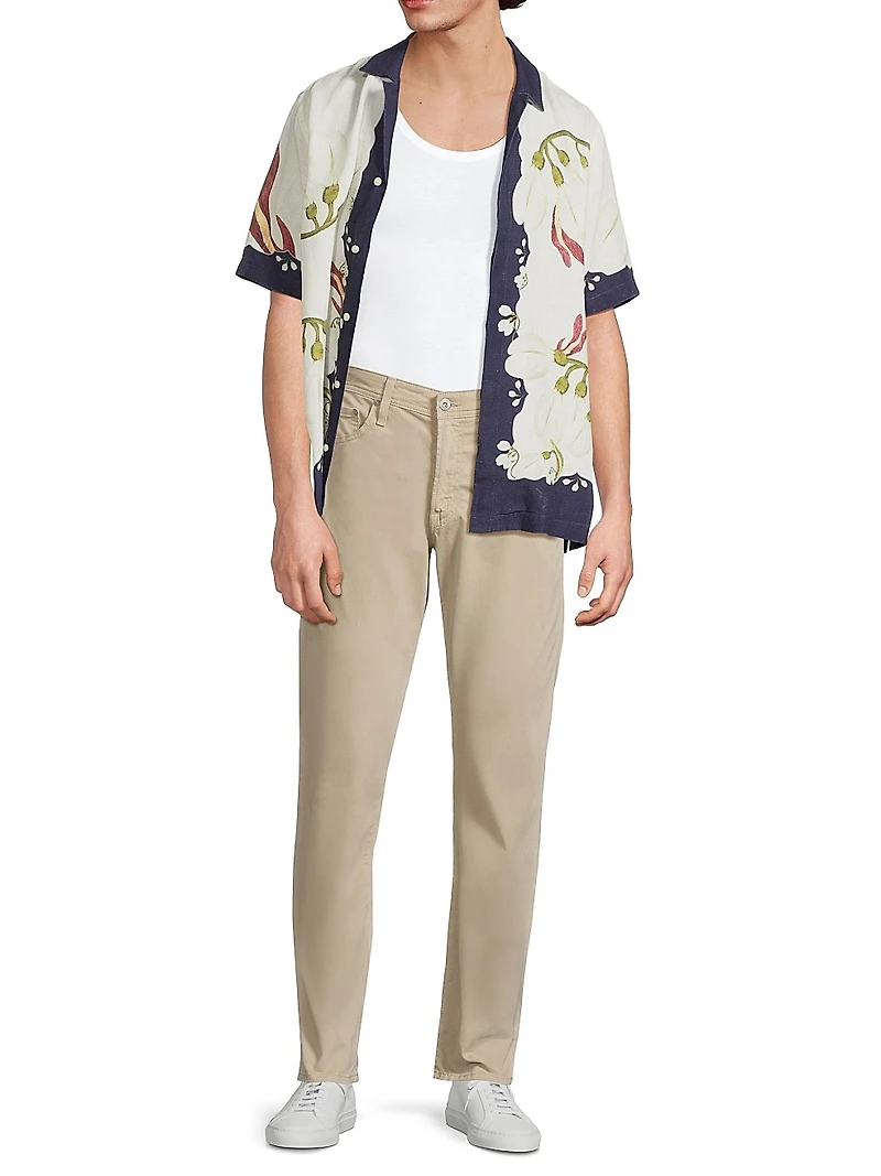 Maitan Orchis Printed Linen Shirt