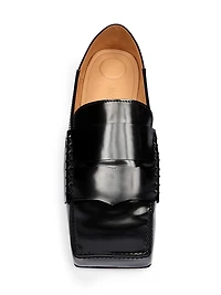 Square-Toe Patent Leather Loafers