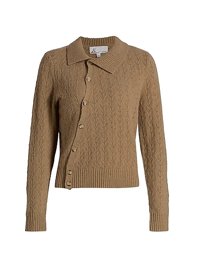 Meadow Asymmetric Wool-Blend Cardigan