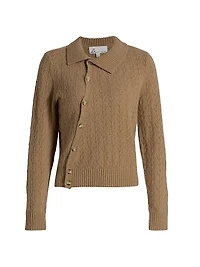 Meadow Asymmetric Wool-Blend Cardigan