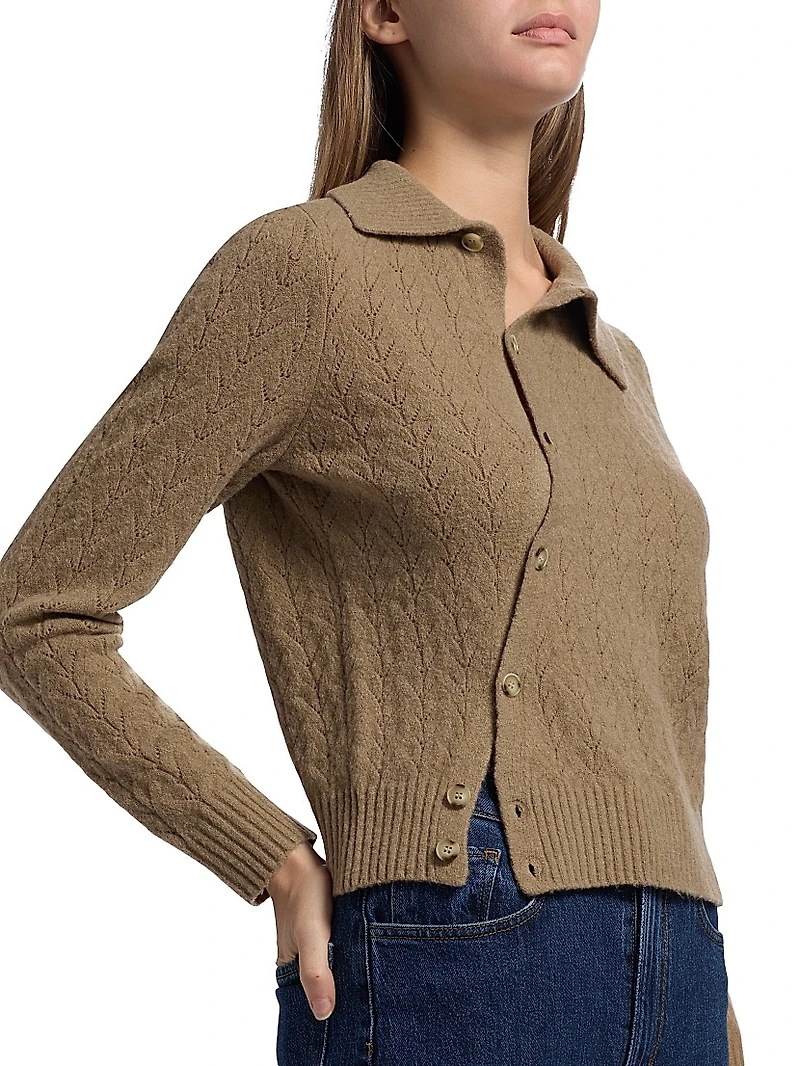 Meadow Asymmetric Wool-Blend Cardigan