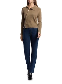 Meadow Asymmetric Wool-Blend Cardigan