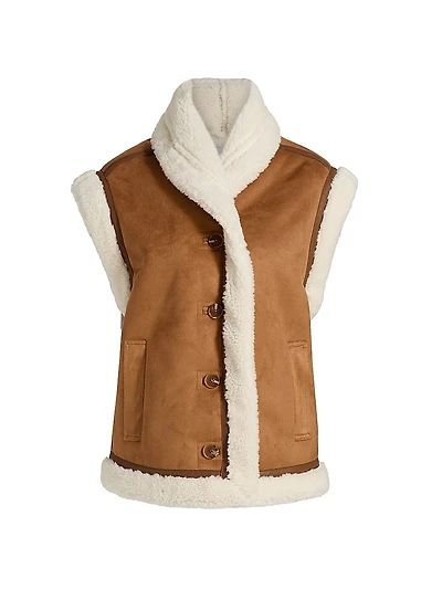 Athena Faux Shearling-Trimmed Vest