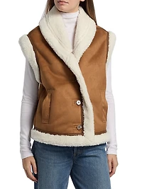 Athena Faux Shearling-Trimmed Vest