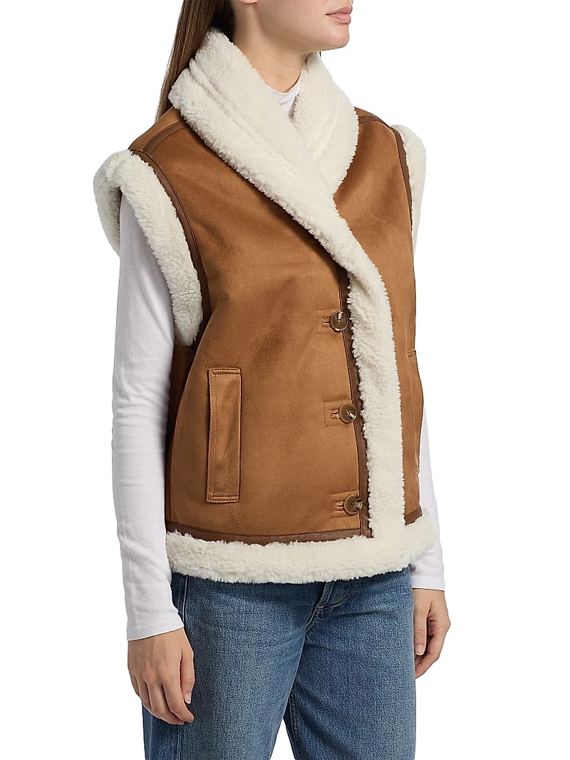 Athena Faux Shearling-Trimmed Vest