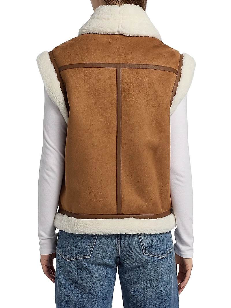 Athena Faux Shearling-Trimmed Vest