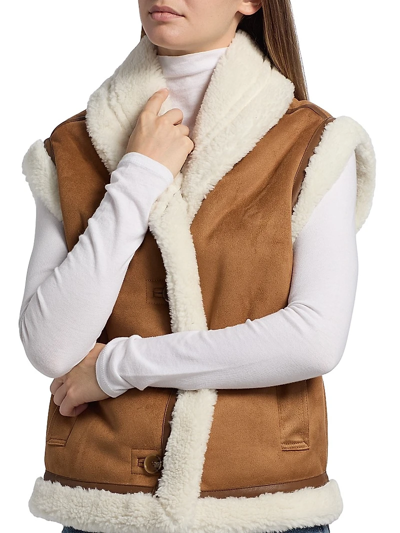 Athena Faux Shearling-Trimmed Vest