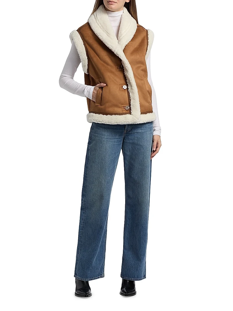 Athena Faux Shearling-Trimmed Vest