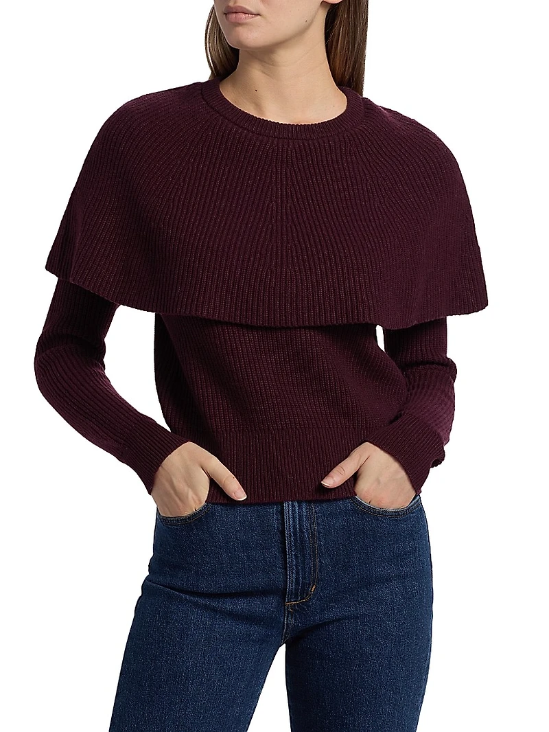 Delphine Ribbed Merino Wool-Blend Sweater