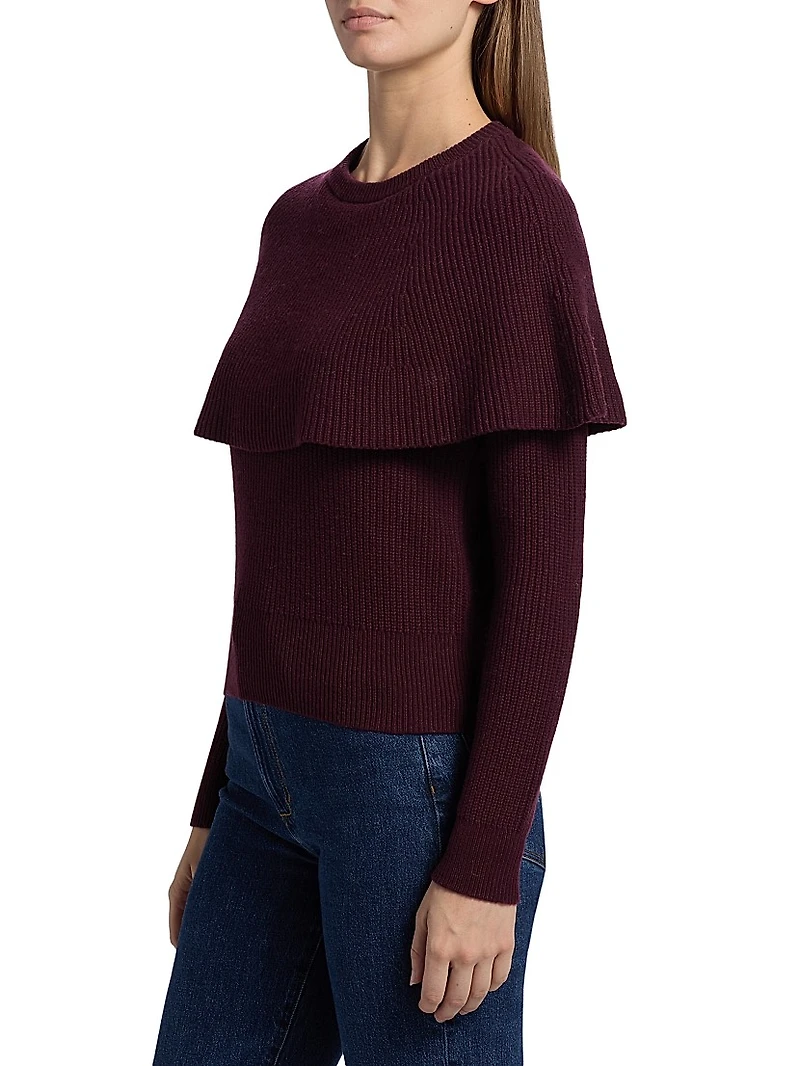 Delphine Ribbed Merino Wool-Blend Sweater