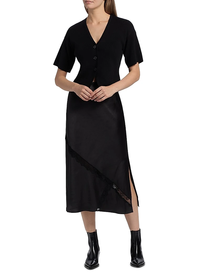 Katrina Lace-Trimmed Midi-Skirt