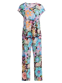Bobbie Floral Cotton-Blend Crop Pajamas