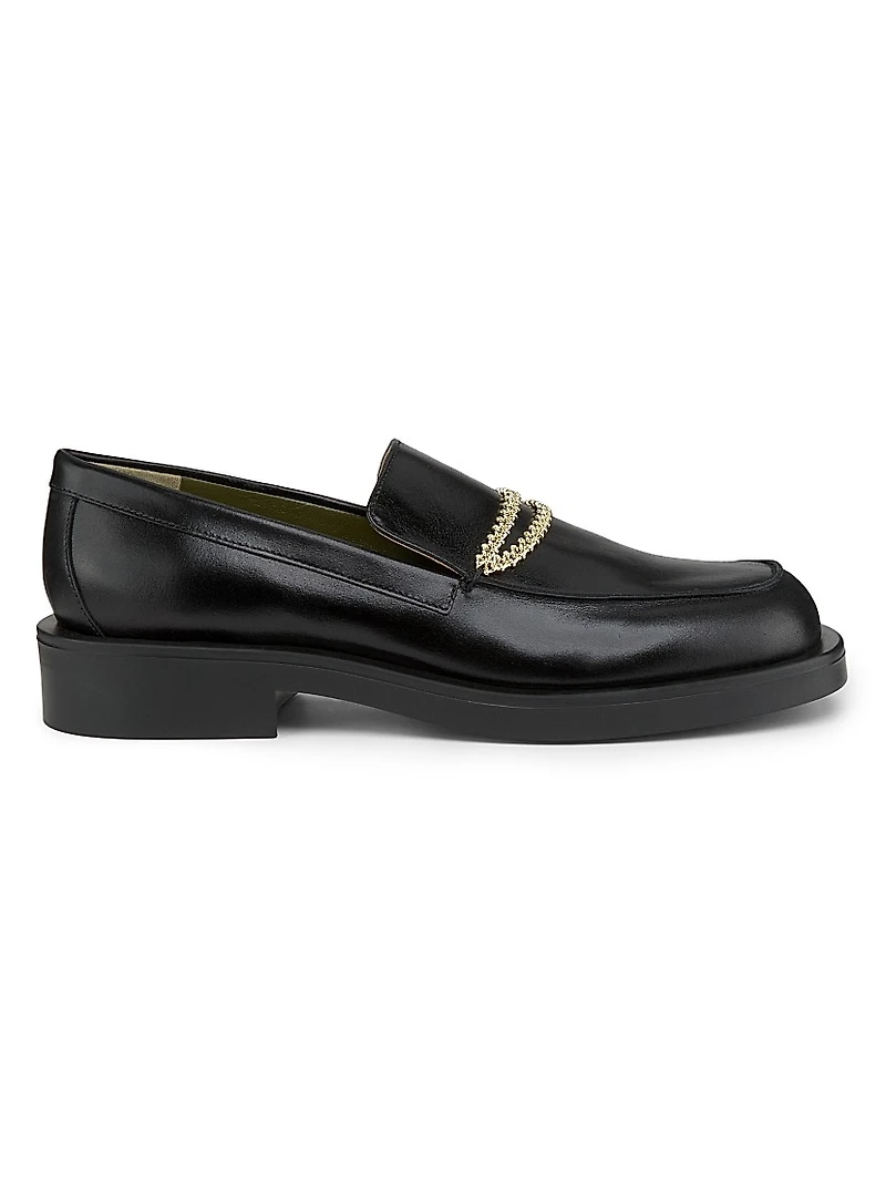 Noemi Leather Chain Loafers