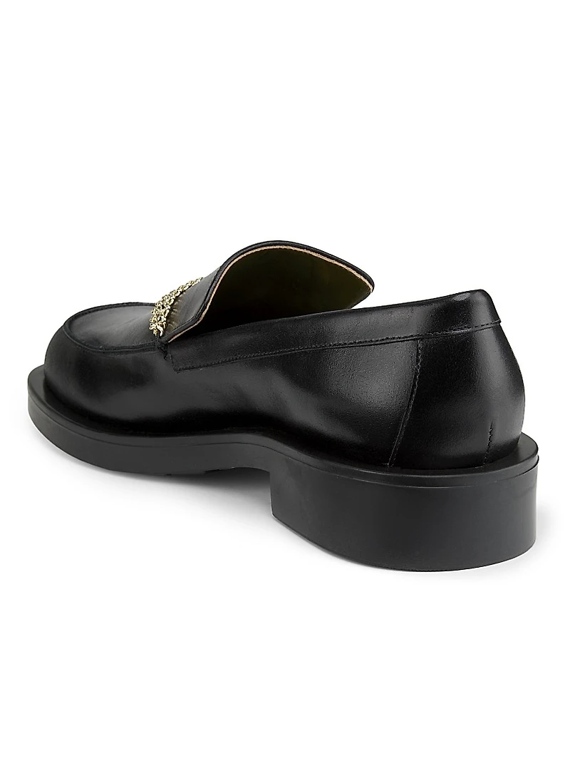 Noemi Leather Chain Loafers