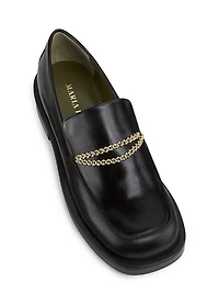 Noemi Leather Chain Loafers