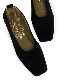 Augusta Chain Velvet Ballet Flats