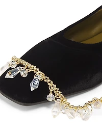 Augusta Chain Velvet Ballet Flats